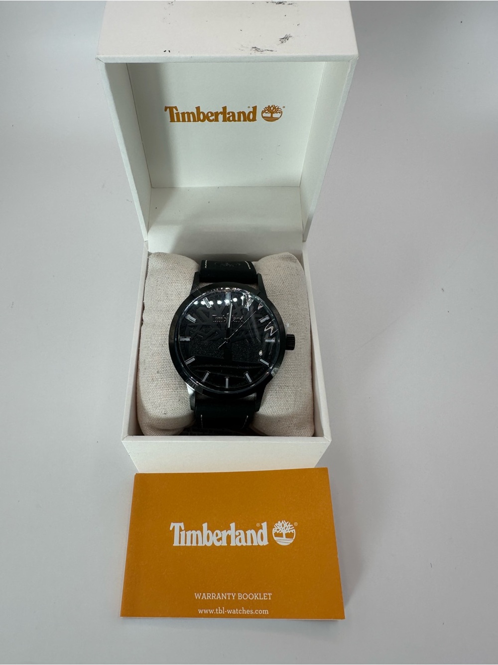 Timberland All-Black Leather Strap Men's Watch